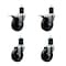 Service Caster 4'' Soft Rubber Swivel 1-3/4'' Expanding Stem Caster Set 2 Total Lock Brakes, 4PK SCC-EXTTL20S414-SRS-2-S-2-134 - alternate 1